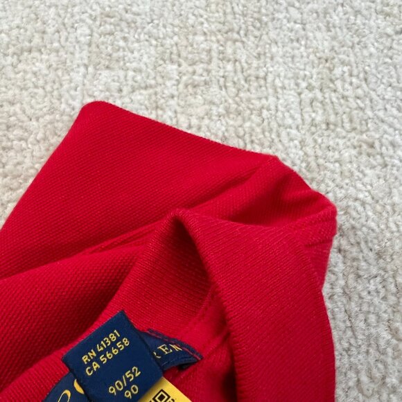 Polo Ralph Lauren Boys Toddler Red Cotton Short Sleeve Polo Shirt Top 2/2T - Picture 9 of 9